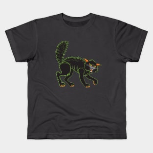 Halloween Black Cat Retro Kids T-Shirt